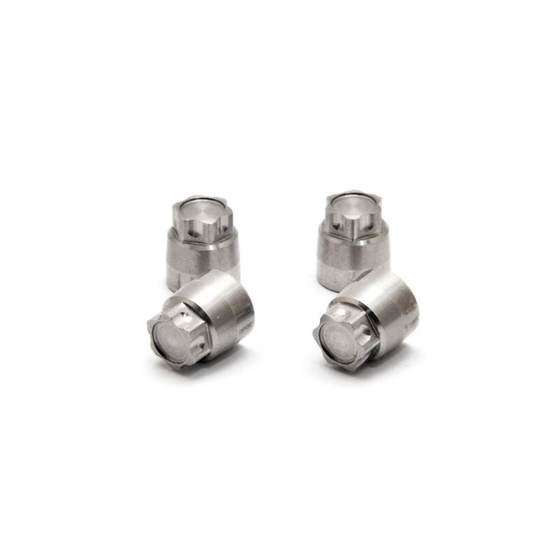 HoBao - CNC Alu. Flange Nuts For Wheel (4mm), 4 Pcs (H230119)