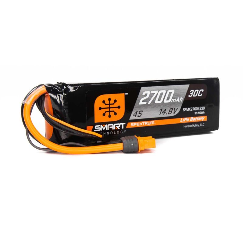 Horizon Hobby - 2700mAh 4S 14.8V Smart LiPo Battery 30C; IC3 (SPMX27004S30)
