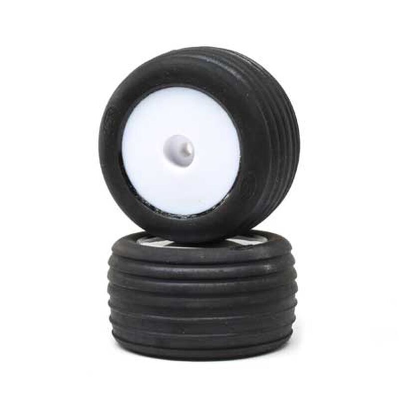 Horizon Hobby - Directional Tires, FR, Mntd, Wht (2): Mini-T 2.0 (LOS41014)
