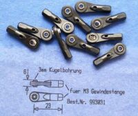 Kugelgelenk M3 mit 6mm Abstand und 3mm Kugelbohrung...