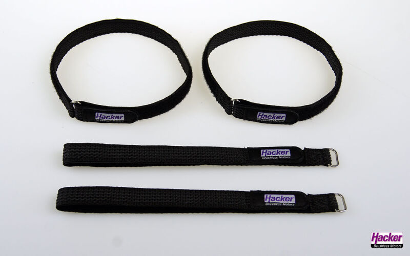 Klettband-Gurt gummiert 15x400mm (4 Stück)