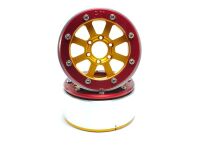 MT - Beadlock Wheels HAMMER gold/rot 1.9 (2 St.) ohne Radnabe (MT5040GOR)