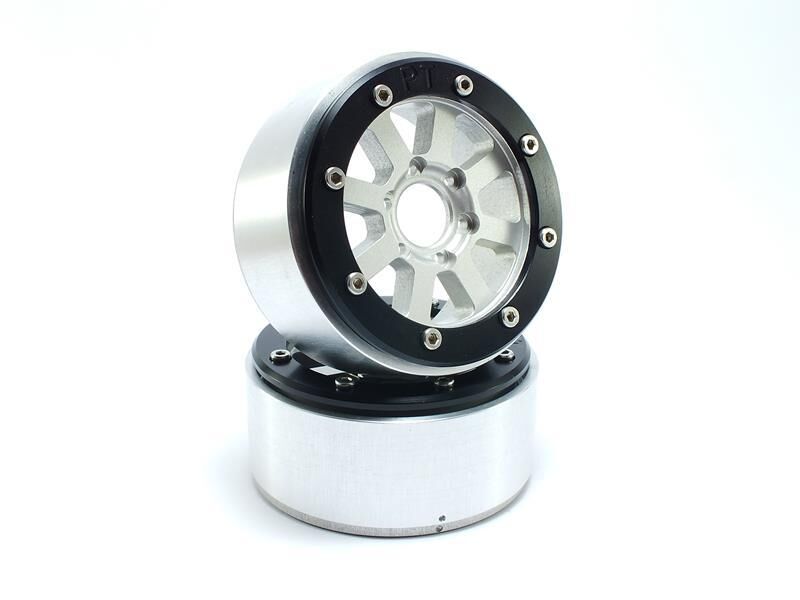 MT - Beadlock Wheels HAMMER silber/schwarz 1.9 (2 St.) ohne Radnabe (MT5040SB)
