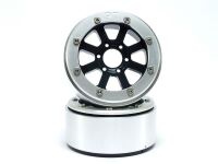 MT - Beadlock Wheels HAMMER schwarz/silber 1.9 (2 St.) ohne Radnabe (MT5040BS)