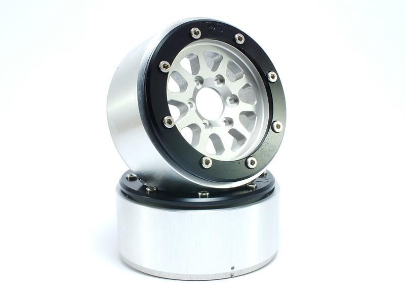 MT - Beadlock Wheels GEAR silber/schwarz 1.9 (2 St.) ohne Radnabe (MT5030SB)