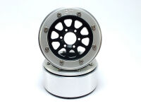 MT - Beadlock Wheels GEAR schwarz/silber 1.9 (2 St.) ohne Radnabe (MT5030BS)