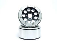 MT - Beadlock Wheels GUN schwarz/silber 1.9 (2 St.) ohne Radnabe (MT5020BS)