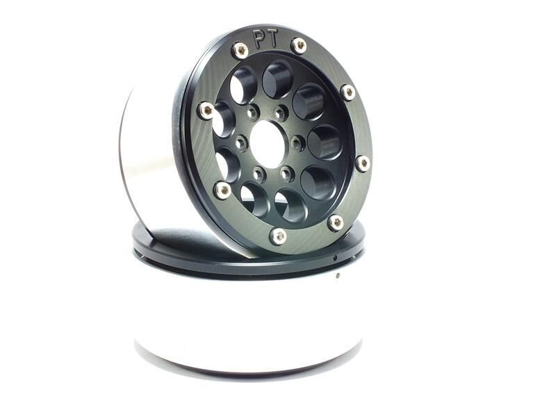 MT - Beadlock Wheels GUN schwarz/schwarz 1.9 (2 St.) ohne Radnabe (MT5020BB)