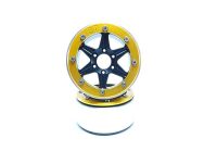 MT - Beadlock Wheels SIXSTAR schwarz/gold 1.9 (2 St.) ohne Radnabe (MT5010BGO)