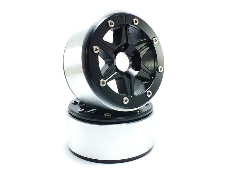 MT - Beadlock Wheels SIXSTAR schwarz/schwarz 1.9 (2 St.) ohne Radnabe (MT5010BB)