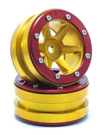 MT - Beadlock Wheels PT- Slingshot Gold/Rot 1.9 (2 St.) (MT0030GOR)