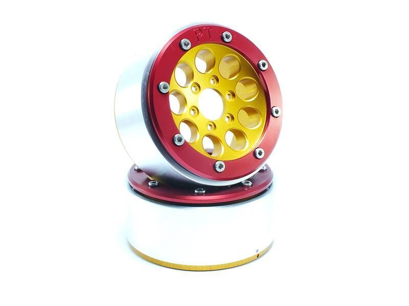 MT - Beadlock Wheels GUN gold/rot 1.9 (2 St.) ohne Radnabe (MT5020GOR)