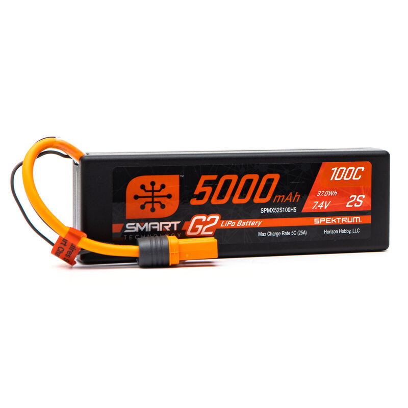 Horizon Hobby - 5000mAh 2S 7.4V Smart G2 LiPo 100C; IC5 (SPMX52S100H5)