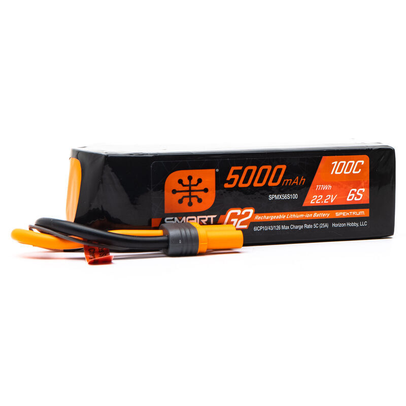Horizon Hobby - 5000mAh 6S 22.2V Smart G2 LiPo 100C; IC5 (SPMX56S100)
