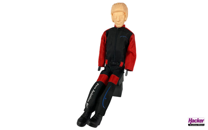 Para-RC Pilot Noah Overall schwarz/rot, GFK Arme, unlackierter Kopf (67108044)
