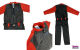Para-RC Pilot Noah Overall schwarz/rot, GFK Arme, unlackierter Kopf (67108044)