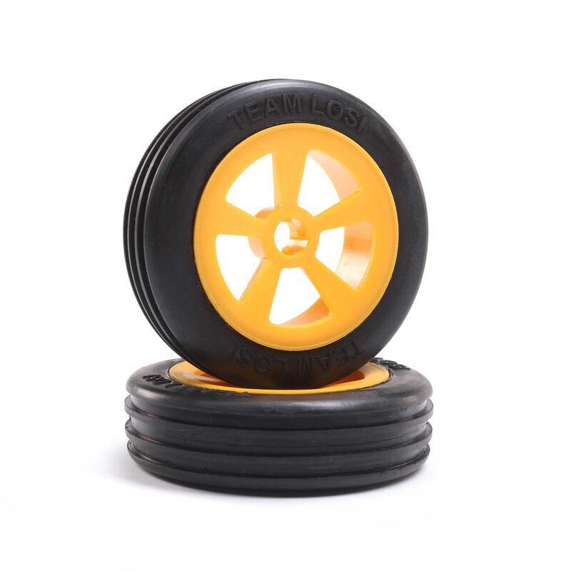 Horizon Hobby - Rib Front Tire, Mounted, Orange (2): Mini JRX2 (LOS41019)
