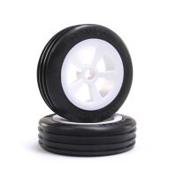 Horizon Hobby - Rib Front Tire, Mounted, White (2): Mini...