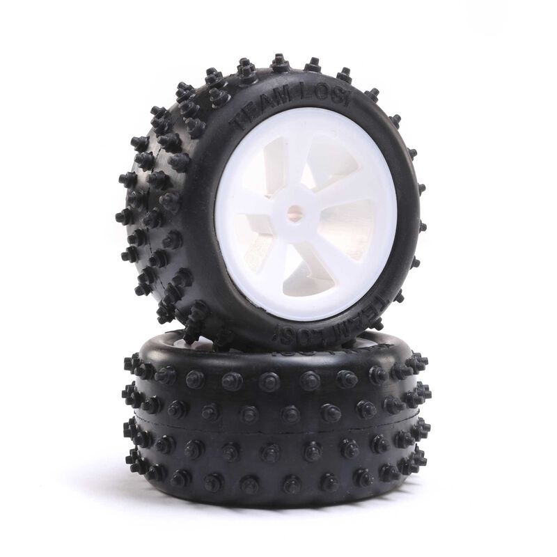 Horizon Hobby - 4 Row Rear Tires, Mounted, White (2): Mini JRX2 (LOS41024)