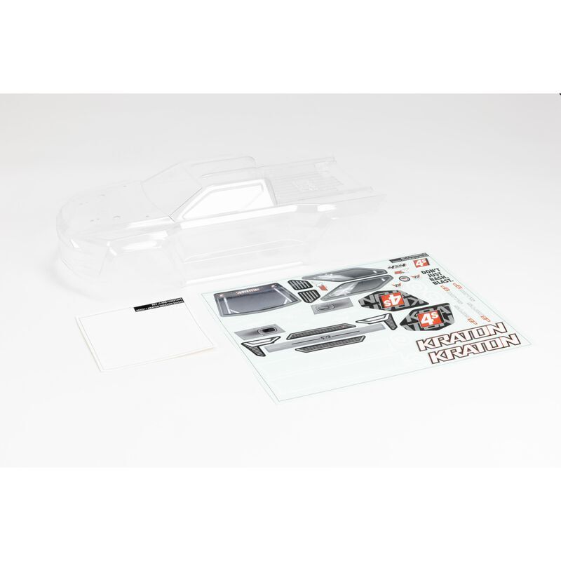 Horizon Hobby - KRATON 4X4 4S Clear Body w/Decals and Window Masks (ARA402320)
