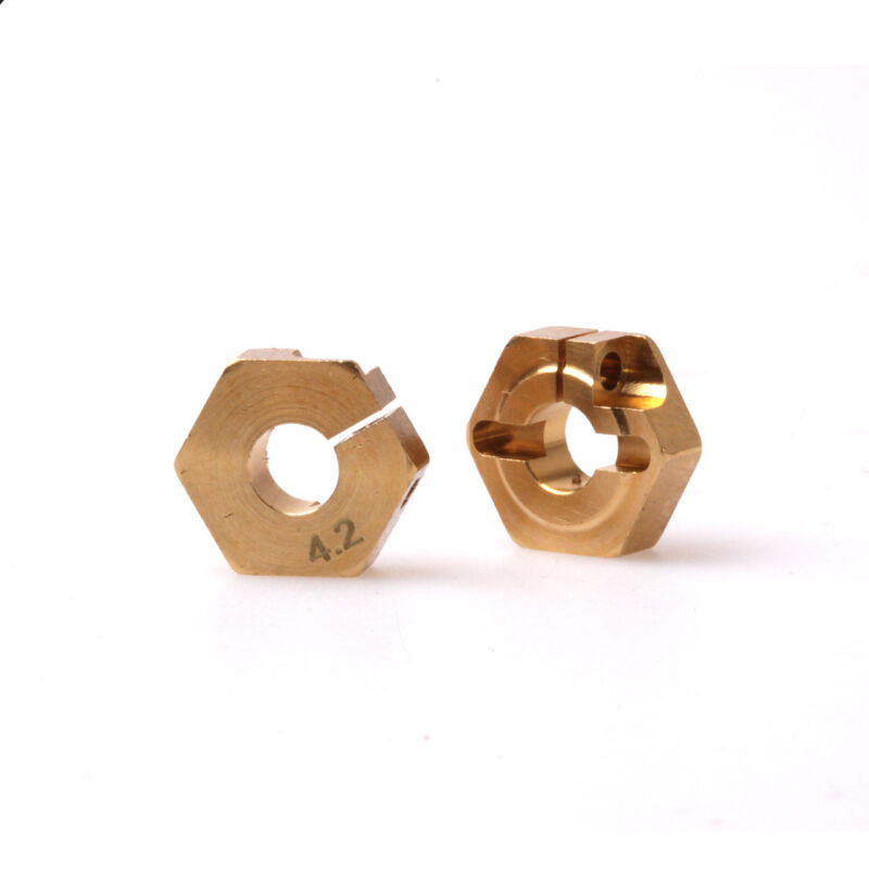PR Racing - Brass hex weighs Wheel Hex 12mm x 4.2mm (2pcs) (PR91440010)
