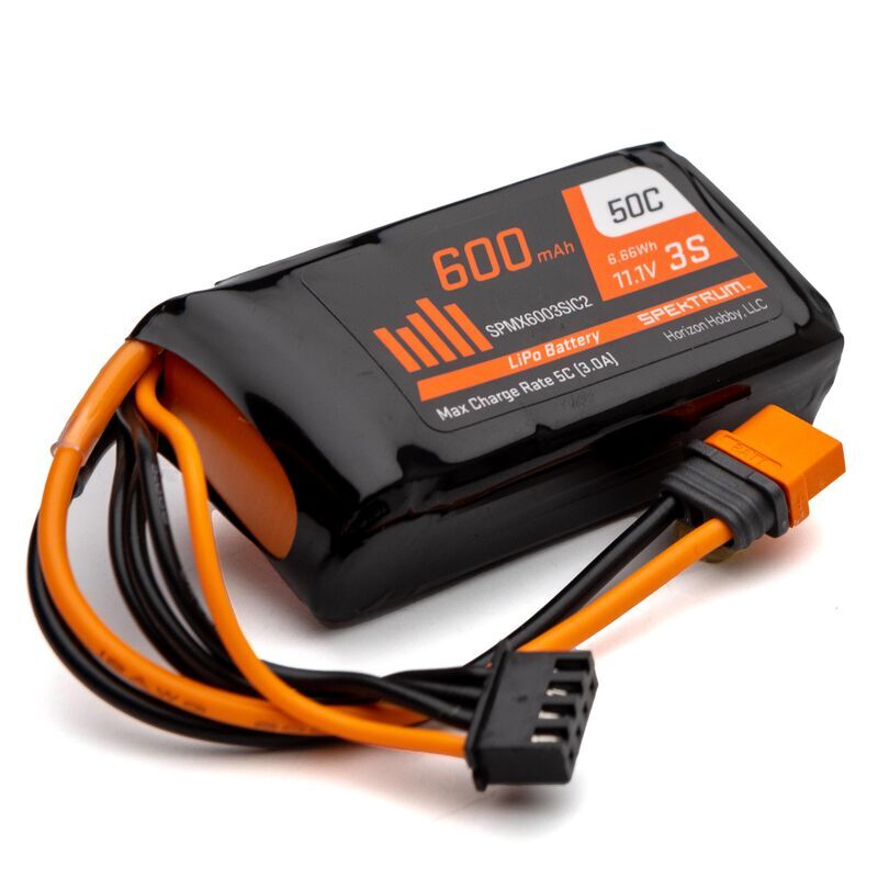 Horizon Hobby - 600mAh 3S 11.1V 50C LiPo Battery; IC2 (SPMX6003SIC2)