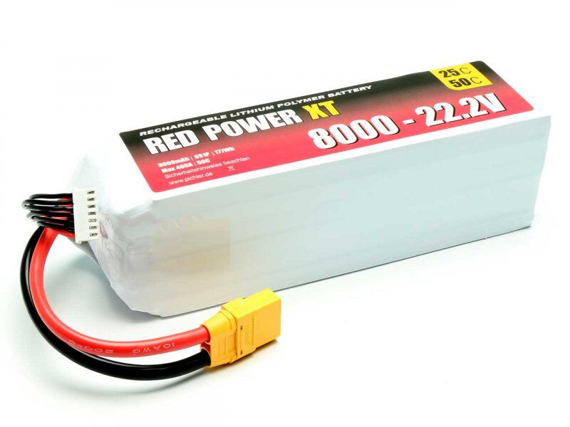 Red Power - LiPo Akku 8000mAh 6S 22,2V