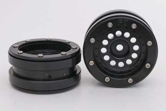 Metasafil - Beadlock Wheels PT-Bullet Schwarz/Schwarz 1.9 (2 St.)  (MT0020BB)