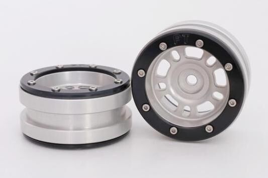 Metasafil - Beadlock Wheels PT- Distractor Silber/Schwarz 1.9 (2 St.)  (MT0040SB)