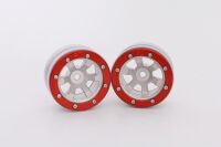 Metasafil - Beadlock Wheels PT- Claw Silber/Rot 1.9 (2...
