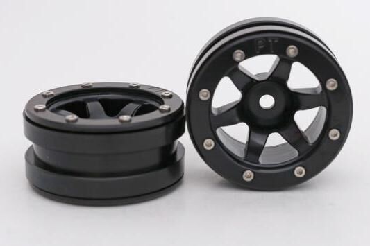 Metasafil - Beadlock Wheels PT- Wave Schwarz/Schwarz 1.9 (2 St.)  (MT0070BB)