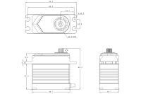 SRT - T55 Corless Servo HV CNC Alugehäuse 50.0kg/0.20sec @7.4V