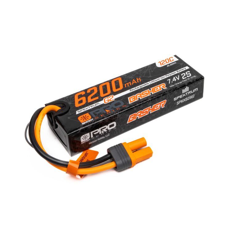 Horizon Hobby - 6200mAh 2S 7.4V Smart Pro Basher LiPo 120C; IC5 (SPMXB2S62)