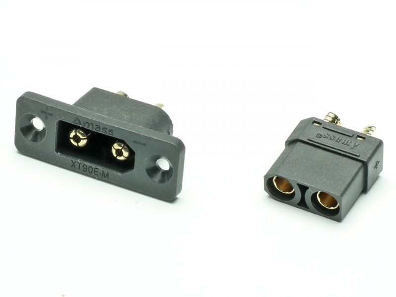 XT90E-M Einbaustecker für Lipo Akku Set (schwarz)
