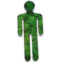 Toiletten Schild Frau und Mann aus Biokunststoff und echtem Islandmoos