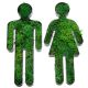 Toiletten Schild Frau und Mann aus Biokunststoff und echtem Islandmoos