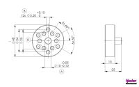 Bohrlehre Q100, Q150, A200 für Lochkreis 25mm und 34mm