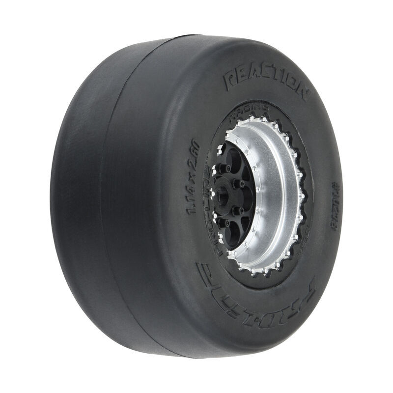 Horizon Hobby - 1/16 Reaction Rr Tires MTD 7mm Blk/Sil:MiniDrag(2) (PRO1021810)