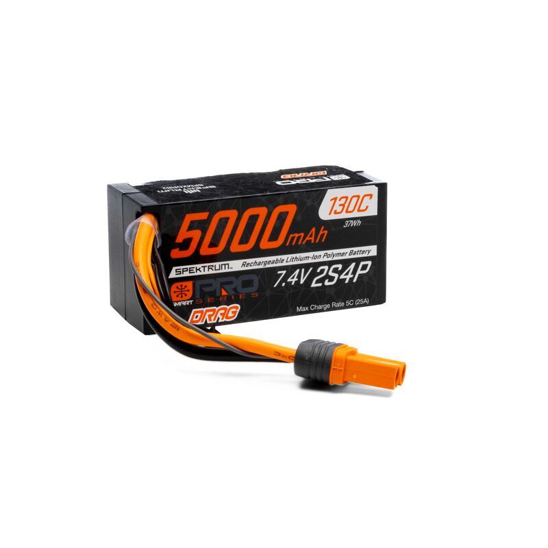 Horizon Hobby - 5000mAh 2S4P 7.4V Smart Pro Drag LiPo 130C IC5 (SPMXDRB2)