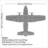 E-flite - EC-1500 Twin BNF-Basic mit AS3X und SAFE Select - 1500mm