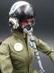 Jet Pilot Ganzkörper mit grüner Uniform 300 x 95 mm - 1:6
