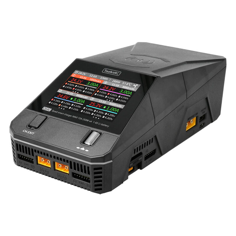Q6AC LiPo 1-6S 15A 4-Kanal Ladegerät AC/DC