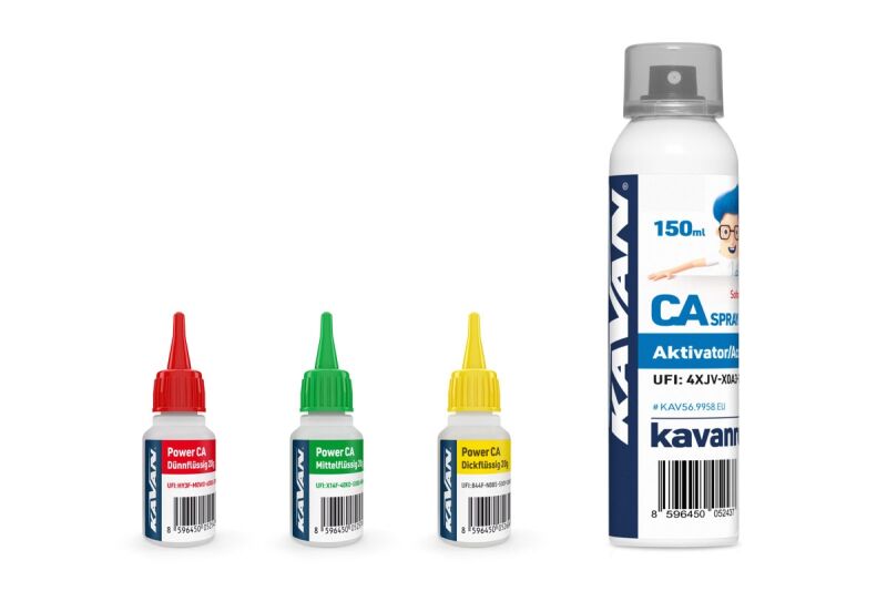 Power CA glue 3 x 20g (thin, medium, thick) & Aktivator 150ml