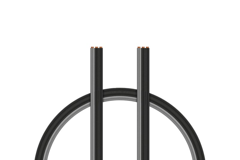 Kabel dreiadrig schwarz/grau flach 0,33mm² 22AWG - 1m