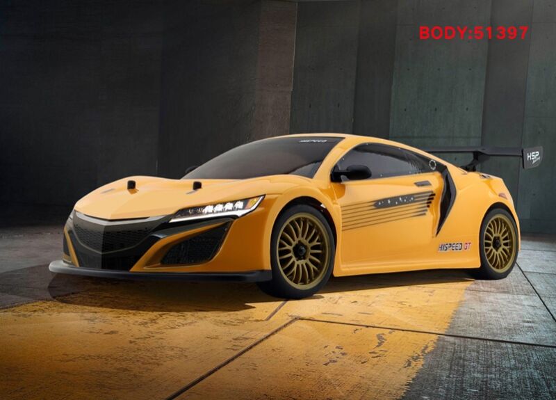 HSP GT PRO 1/10 2,4 GHz Brushless On-Road, gelb