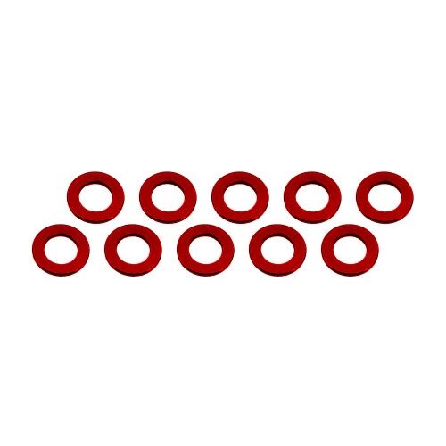 Ultimate Racing - Aluminium Shim, 3x6x0,5mm, Red, 10 Pcs.