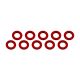 Ultimate Racing - Aluminium Shim, 3x6x0,5mm, Red, 10 Pcs.
