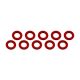 Ultimate Racing - Aluminium Shim, 3x6x0,5mm, Red, 10 Pcs.