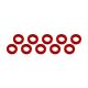 Ultimate Racing - Aluminium Shim, 3x6x1,0mm, Red, 10 Pcs.