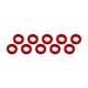 Ultimate Racing - Aluminium Shim, 3x6x1,0mm, Red, 10 Pcs.